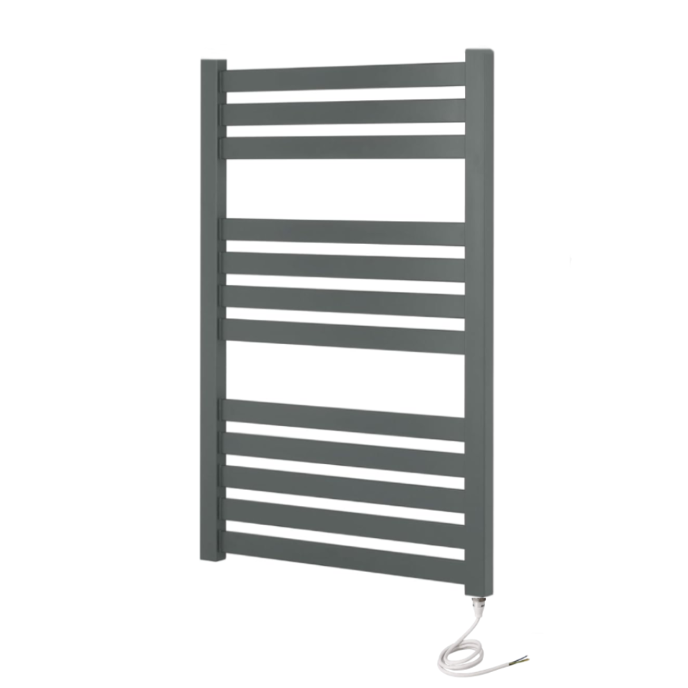 (500Mm X 1000Mm, No) Algarve Anthracite Electric Flat Tube Heated Towel Rails 5065000316426