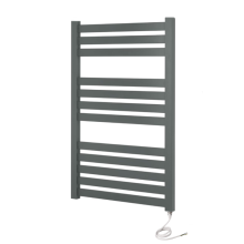(600mm x 1000mm, No) Algarve Anthracite Electric Flat Tube Heated Towel Rails