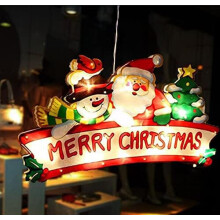 Christmas Window Decorations, Battery Operated Silhouette Warm White Lighting for Christmas and New Year, High Brightness for Indoors and Outdoors