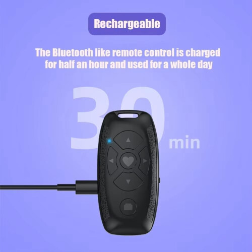 Bluetooth Camera Remote Shutter Rechargeable Wireless Controller for Smartphone Photo and E‑Book Page Turn 1