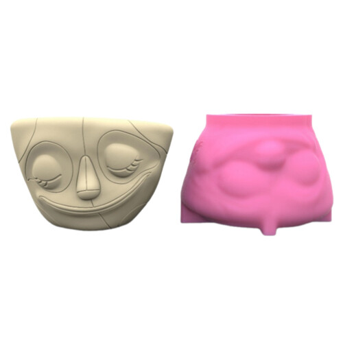 Functional Silicone Mold for Handcrafted Face Succulent Plant