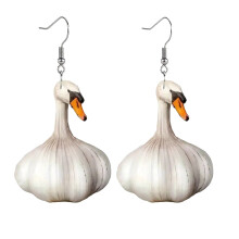 Boucles d'oreilles pendantes en forme de canard mignon,