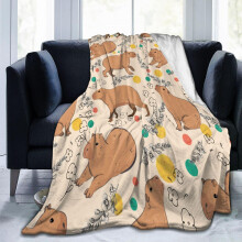 Fleece Throw Blanket Soft Flannel Cozy Couch Sofa Bed Blanket 50x60 for Adults Kids Beige