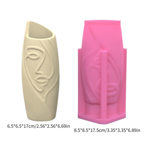 Artistic Half Face Vase Silicone Mold Functional Silicone Mold 2