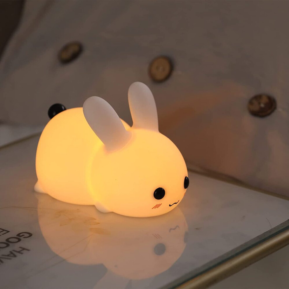 Sweet Sleep Soother, Safe Silicone Material Tap Fun Portable Rechargeable Baby Night Cute Bunny Night Eye-Caring For Kawaii Room De Light