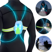 Chaleco de seguridad con cintura y hombros ajustables, chaleco luminoso para pasear al perro o andar en bicicleta por la noche.