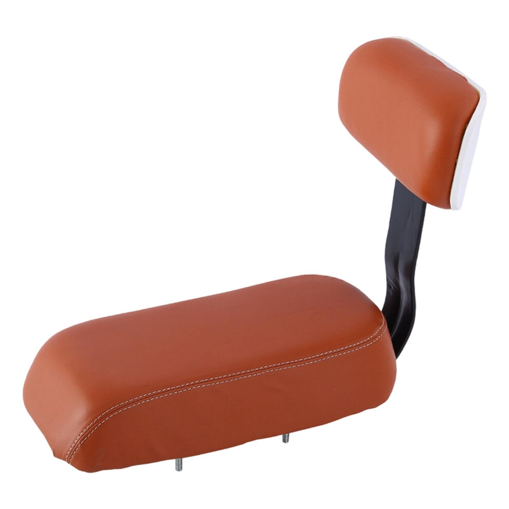 Bike Rear Seat Cushion With Backrest Pu Leather Thick Padded Comfortable Passenger Pad Brown 9001264607029