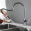 Brass PullOut Kitchen Faucet with Single Handle Hot and Cold Water, Deck Mounted Black Modern Design 2
