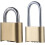 2 Pack 4 Digit Combination Brass Padlock with Resettable Code for Luggage Cabinets and Outdoor Use 4