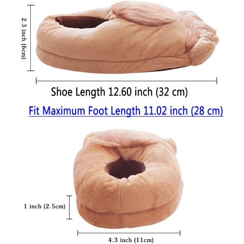 Παντόφλες Furry Monster για ενήλικες, παντόφλες Hobbit Feet, ζεστές χειμωνιάτικες 1