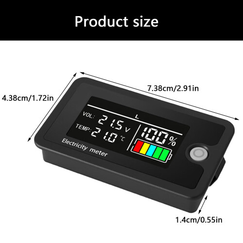 Indicator laadniveau auto-accu LED digitaal display 8-100V 2