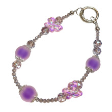 Elegant Handmade Beaded Keychain Pendant Mobile Phone-Pur ple
