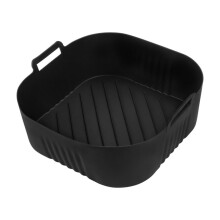 Silicone Air Fryer Baking Tray HeatResistant Ovenware for 6.2L Cooking Black
