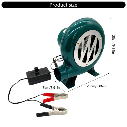 12V draagbare ventilator voor vuurplaatsgrill Verstelbare 2