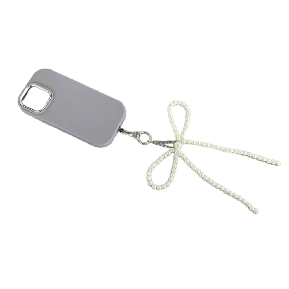 Pearls Beads Cellphone Lanyard Bowknot Shaped Phone Charm 7755000272812