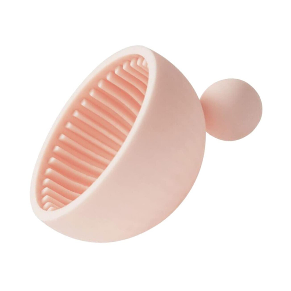 Pink Silicone Makeup Brush Cleaner Bowl For Deep Cosmetic Brush Cleaning At Home Or Salon