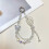Women Wristlet Phone Lanyard String Trendsetting Beaded-White 5