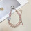 Women Wristlet Phone Lanyard String Trendsetting Beaded-White 7