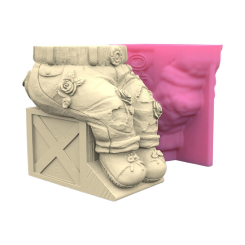 Creative Sitting Pose Flowerpot Silicone Mould Pen Holder Cement