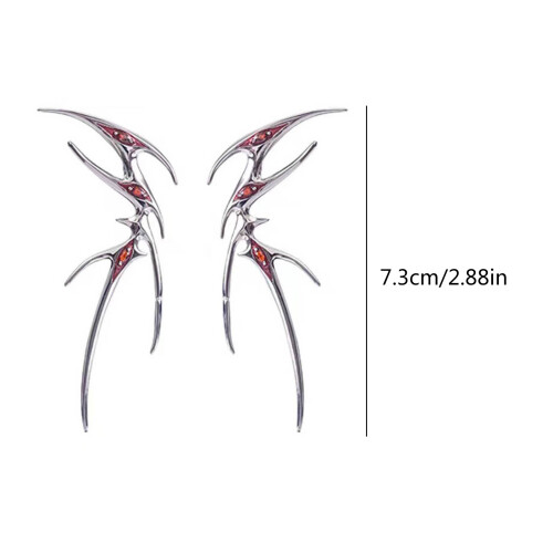 Boucles d'oreilles gothiques en forme de papillon de sang, Punk 1