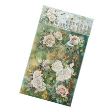 4 Sheets Floral Stickers Die Cut Phone-A beautiful green ma