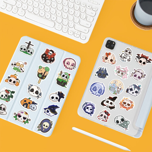 Removable Creative Expression Stickers 60 Halloween Skull 1