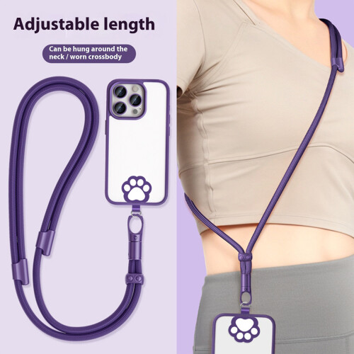 Adjustable Phone Lanyard With Anti Slip Clasp Polyester- Beige 2