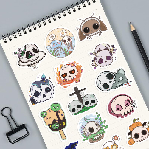 Removable Creative Expression Stickers 60 Halloween Skull 2