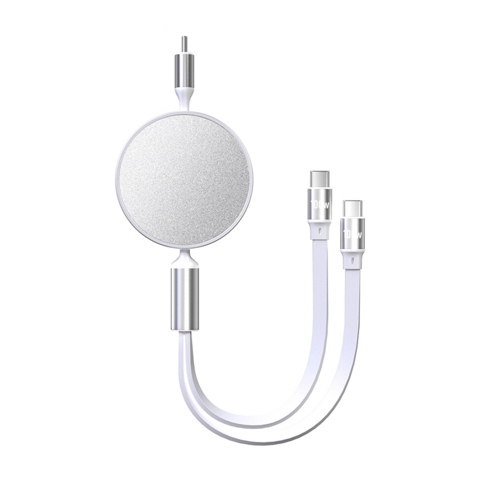 100W Charging Data Sync Extender Cord Wire Type-C Cable- White 7704000464093