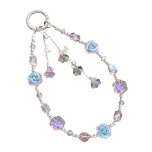 Handmade Beaded Chain Mobile Phone Jewelry Pendant-P urple