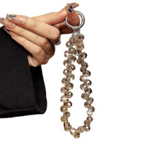 Elegant Handmade Beaded Keychain Pendant Mobile Phone-gold