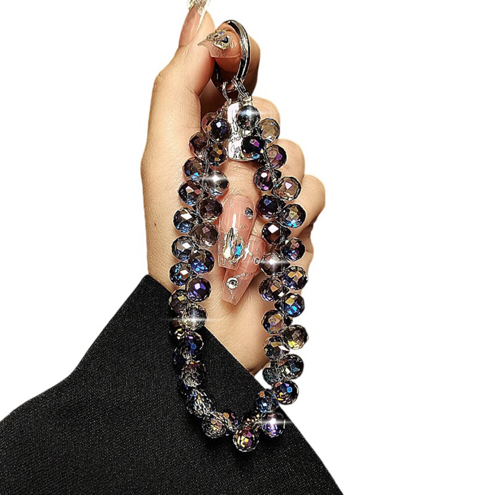 Elegant Handmade Beaded Keychain Pendant Mobile-Deep Pur Ple 7704000461764