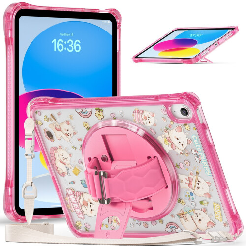 Portable PC Tablet-Pink transparent dog iPad 10th Generation