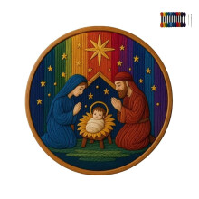 DIY Nativity Embroidery Kit with PrePrinted Fabric, Thread & Needle Christmas Craft for Adults