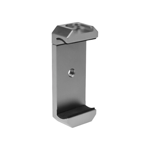 Adjustable Mobile Device Clamp 1/4 Screw-With hot shoe grey