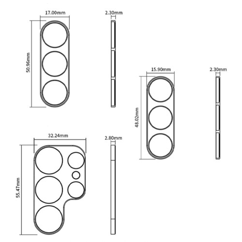 Back Lens Frame Cover Scratchproof Guard Metal Hollow-S25plus 2