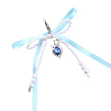 Beaded Phone Wrist Strap,Bowknot Phone Bracelets Strap-blue