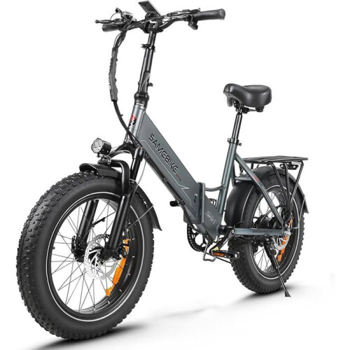SameBike Bicicleta Elétrica - SAMEBIKE - LOTDM200-II-FT-GY - 48V 13Ah - Autonomia 60-120 km - 20 polegadas