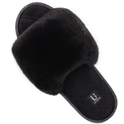 Παντόφλες Mule Slip-On για γυναίκες, Παντόφλες από ψεύτικη γούνα με πολυτελή εσωτερική