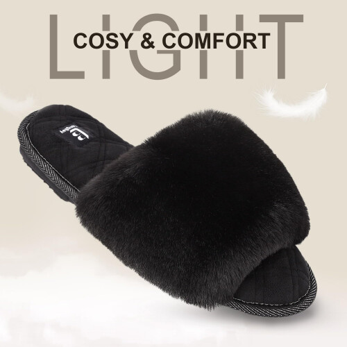 Παντόφλες Mule Slip-On για γυναίκες, Παντόφλες από ψεύτικη γούνα με πολυτελή εσωτερική 2