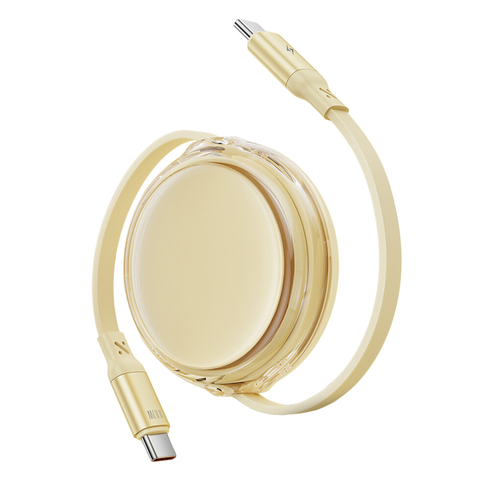 100W Usb Type C Charging Cord Telescopic 480Mbps Data- Yellow 7704000465274