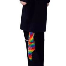 Colorful Hip hop Cotton Rainbow Bandana Pants Chain Unique