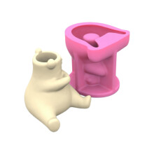 Bear Silicone Flower Pots Mold Concrete Candlesticks Pen Holder