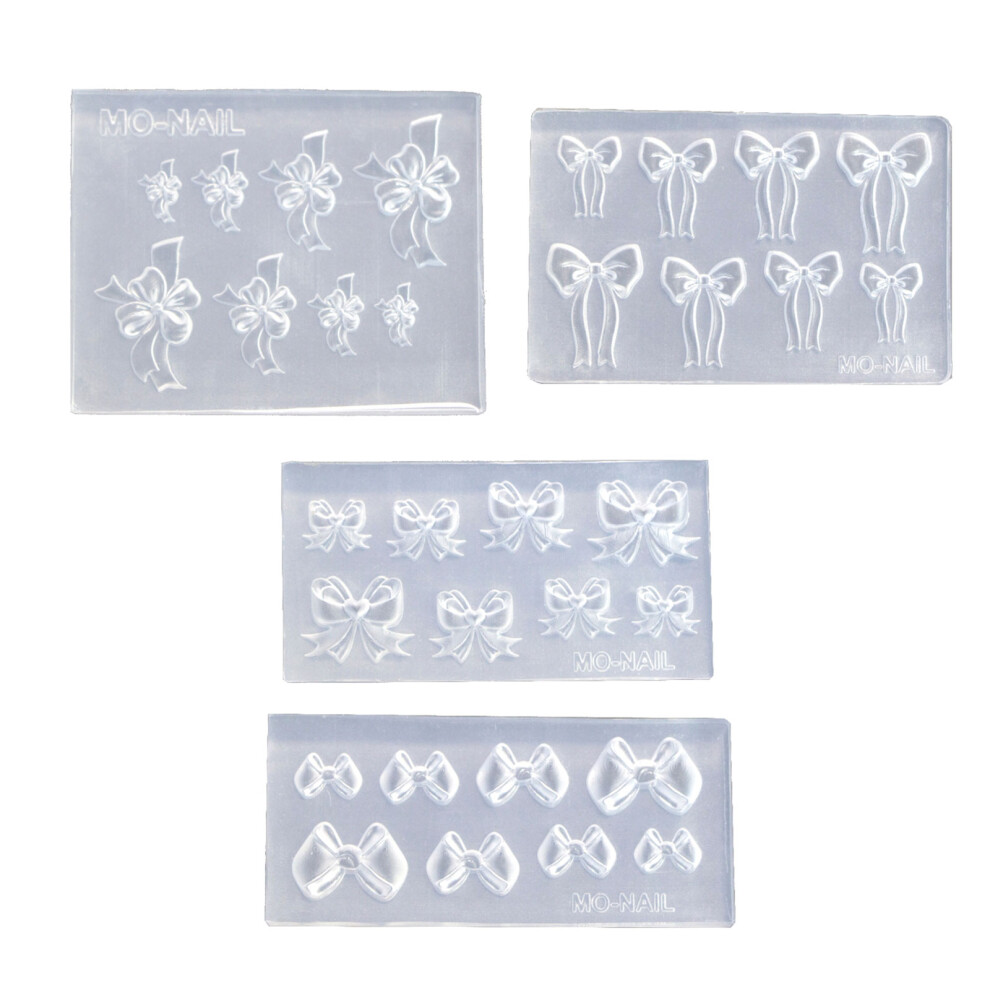 4pcs Easy to Use Mini Nail Art Mold Bowknot Shaped Nail Stencils