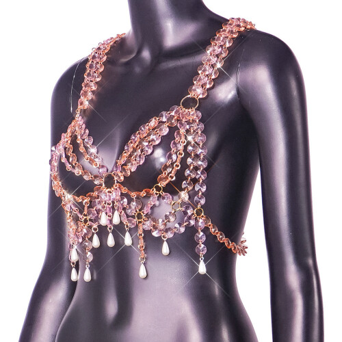 Handcrafted Acrylic Circles Body Chain with Delicate Waterdrop