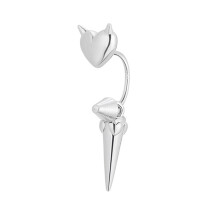 Cool Punk Hart Oorstekers Oorsieraden Elegant Duivel Hart