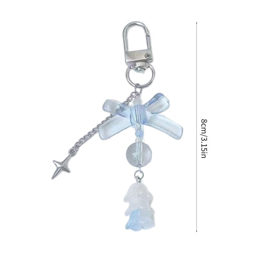 Porte-clés en perles de fleur avec nœud papillon, décorations 2