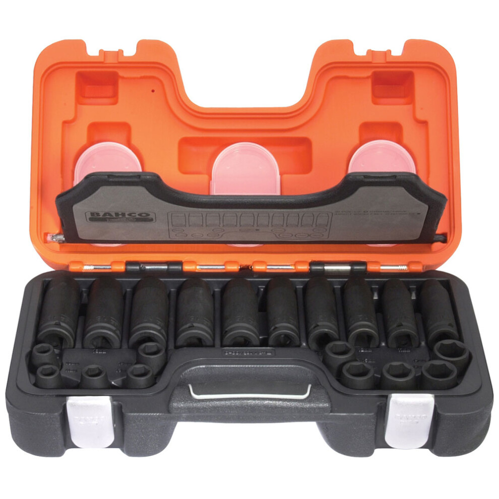 Bahco D-DD/S20 Mixed Impact Socket Set of 20 Metric 1/2in