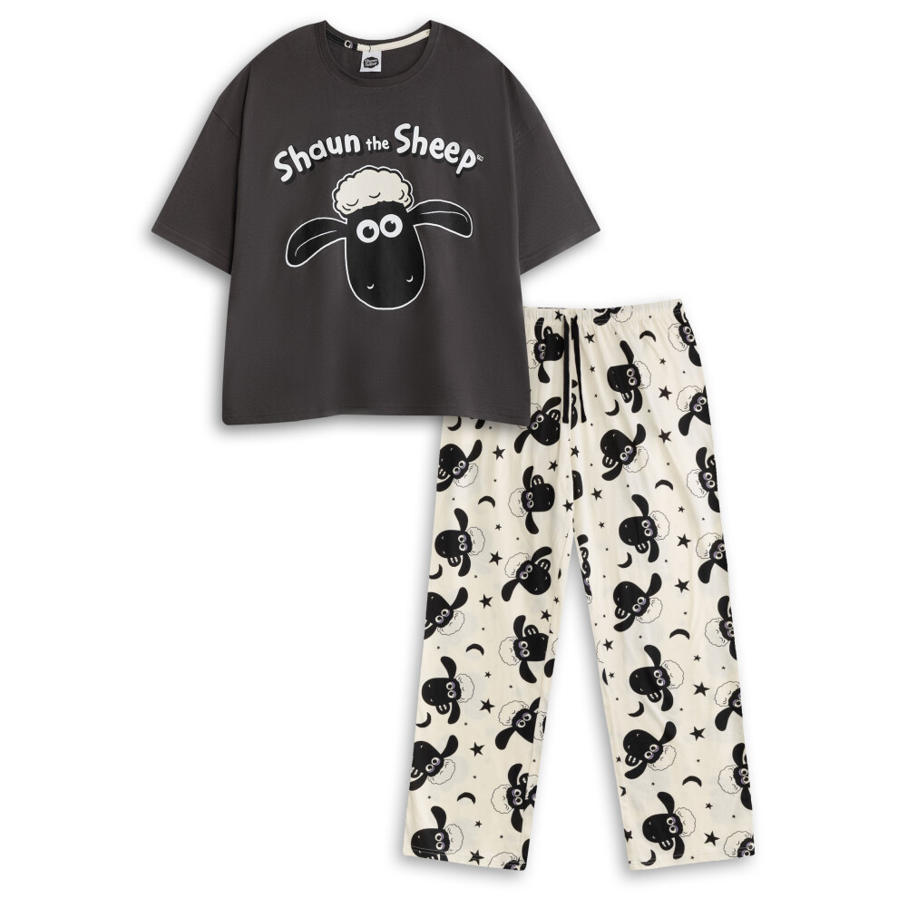 Shaun The Sheep Women's Grey (X-Large) Short Sleeve Long Leg Pyjama Set ( )