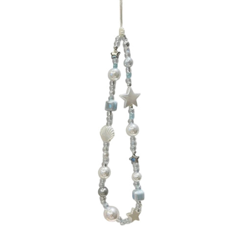 Sangle de téléphone en perles de plage d'été, lanière décorative
